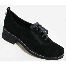 Туфли женские кожаные/замшевые на шнурках большие размеры 0026МД